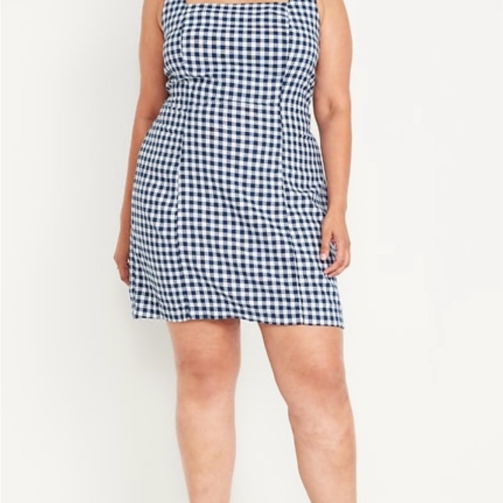 Women's Blue Gingham Swim Dress